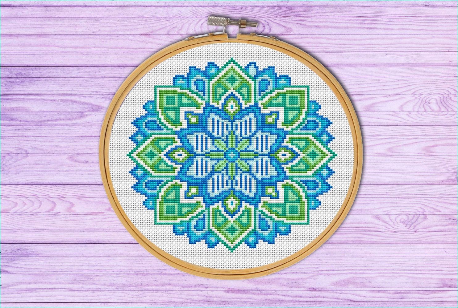mandala cross stitch pattern instant