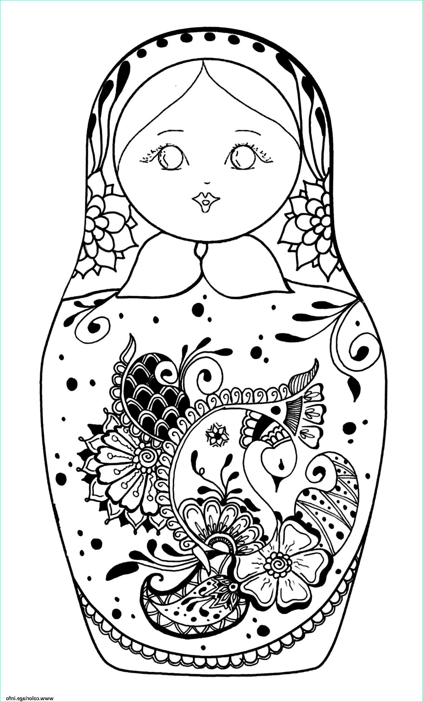 baby matryoshka doll poupee russe coloriage dessin