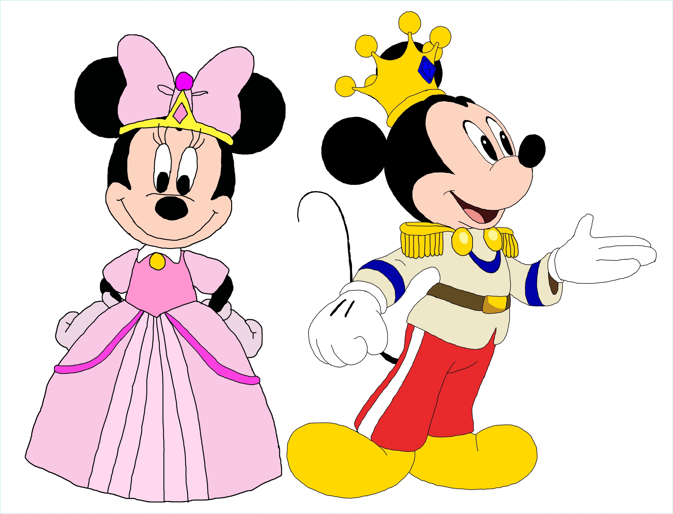 coloriage prince mickey et princesse minnie
