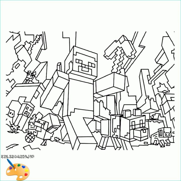 Minecraft A Colorier Cool Photographie Coloriage Minecraft Gratuit Jeux Videos