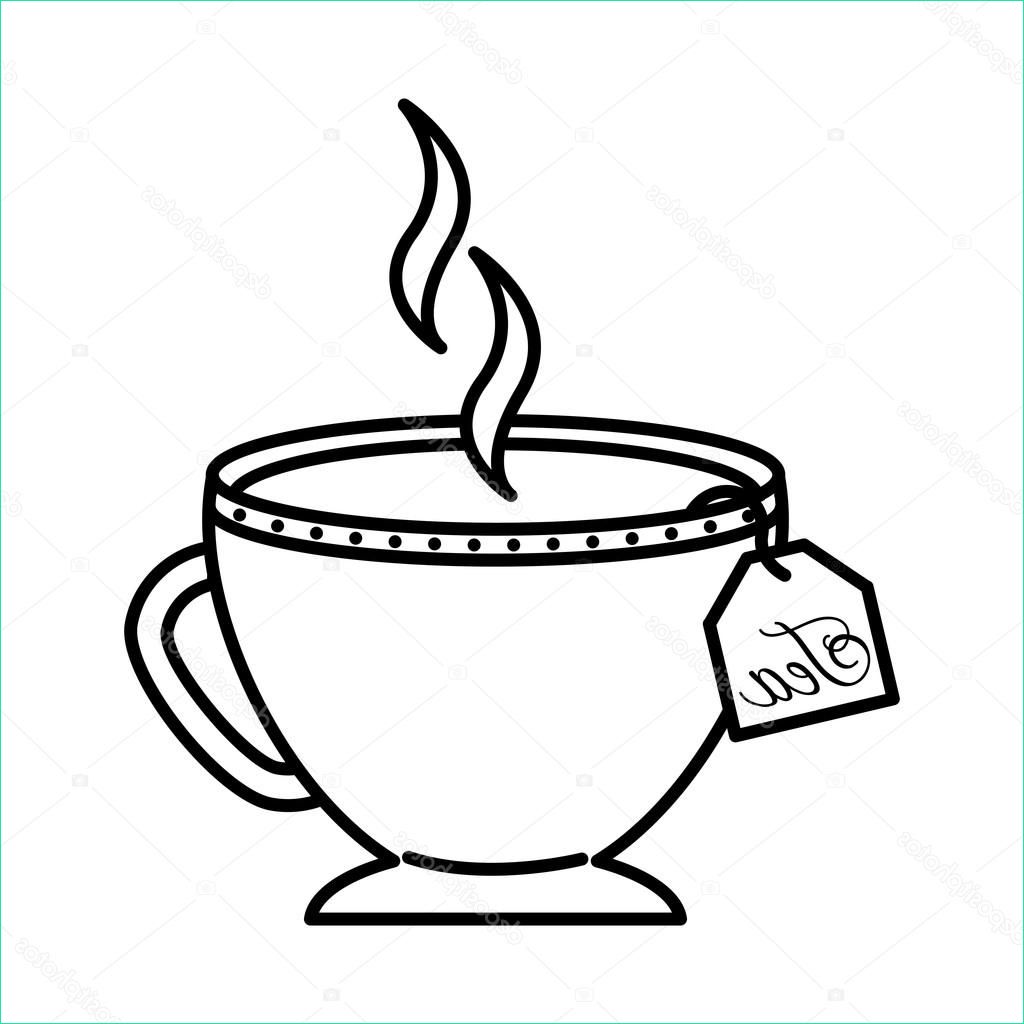 stock illustration tea cup with bag isolated
