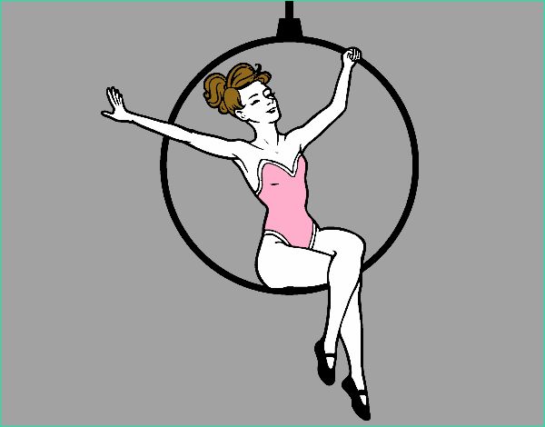 femme trapeziste colorie par