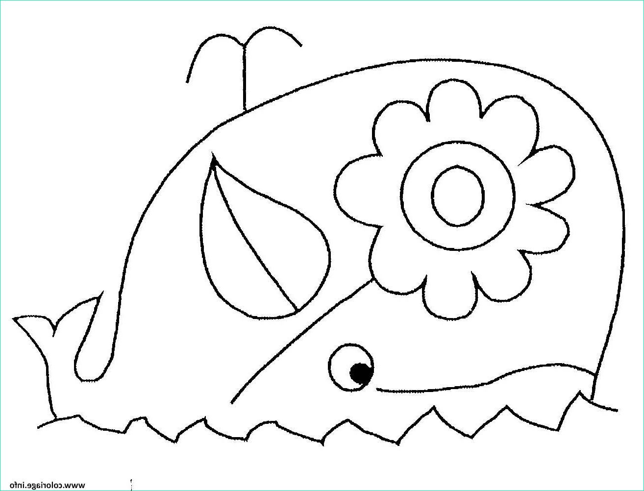 baleine avec une fleur coloriage