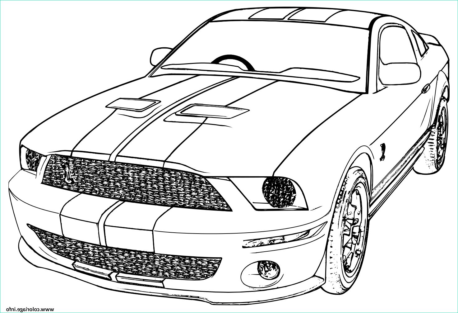 ford mustang voiture de course coloriage