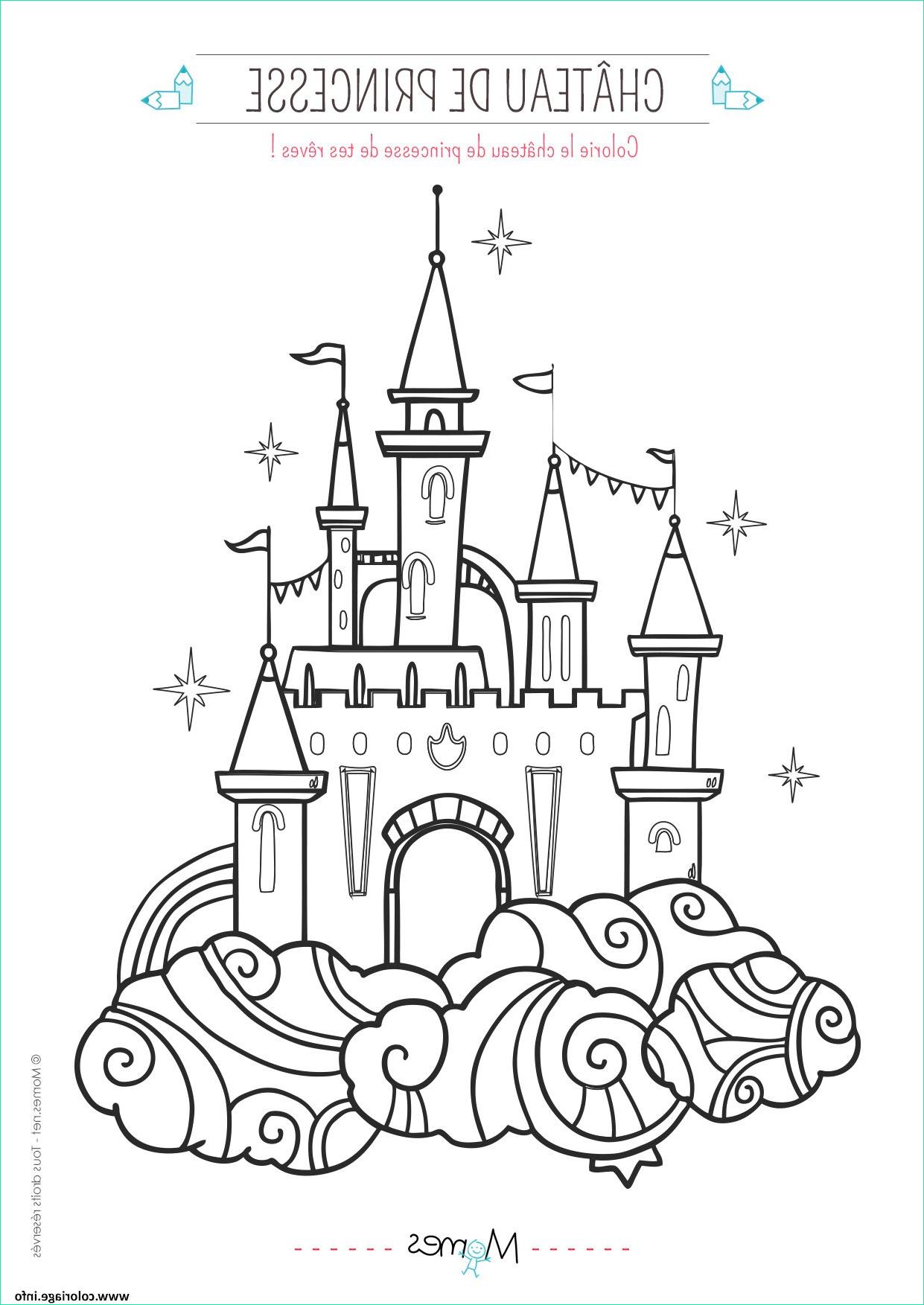 le chateau de princesse coloriage dessin