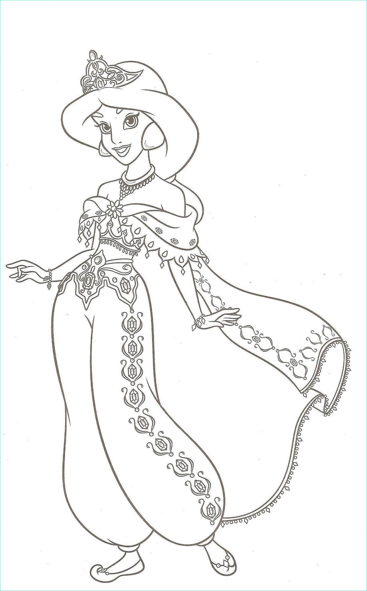 coloriage gratuit princesse jasmine