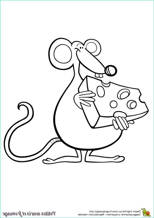 coloriage de souris a imprimer gratuit dessin colorier d une grosse souris et de son gros fromage