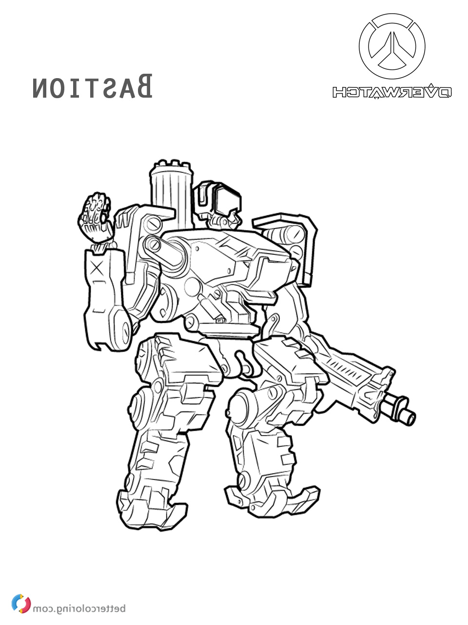 bastion from overwatch coloring pages