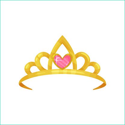 icône de dessin animé de la couronne de princesse brillante avec pierre précieuse gm