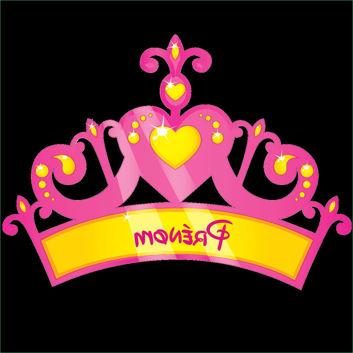 sticker prenom personnalisable couronne de princesse xml 3474 3453 3454