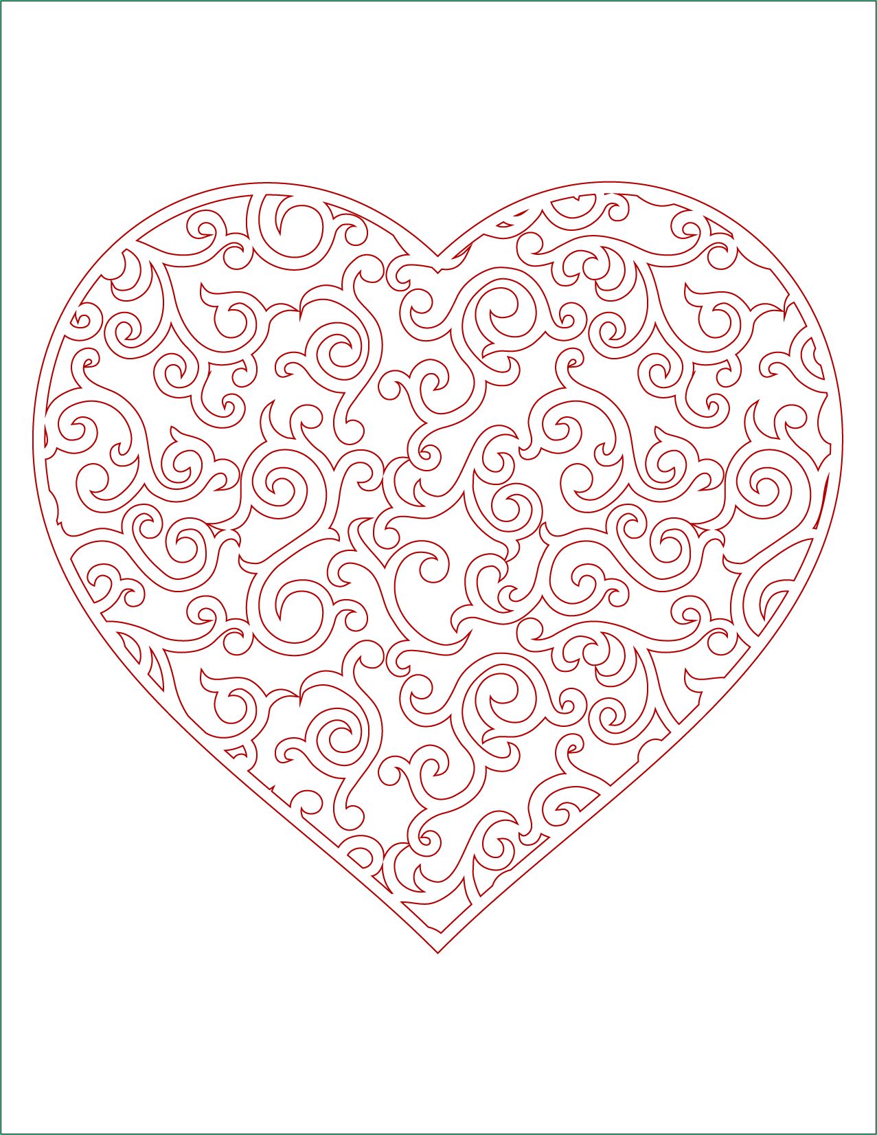 coeur a imprimer en couleur carte st valentin