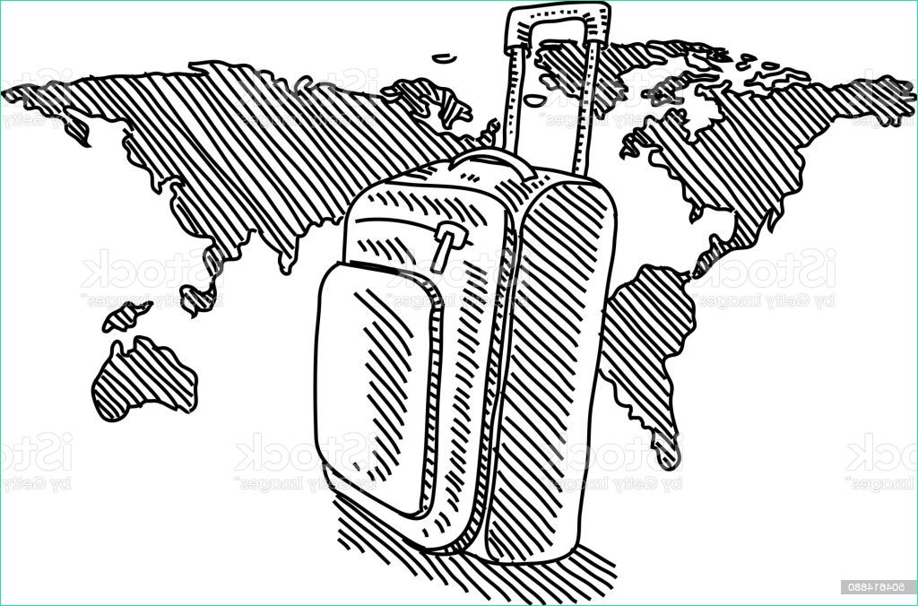 sac de voyage avec la carte du monde de dessin gm