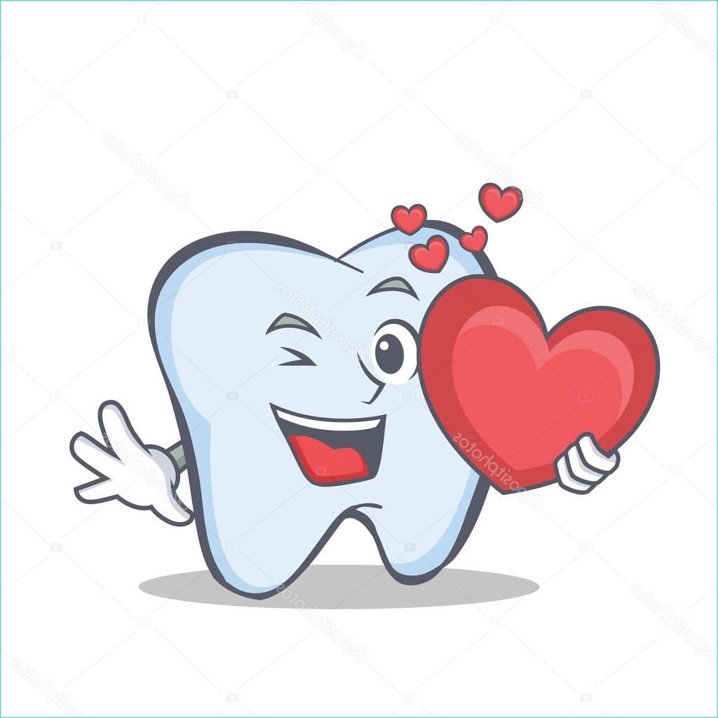 stock illustration tooth character cartoon style with