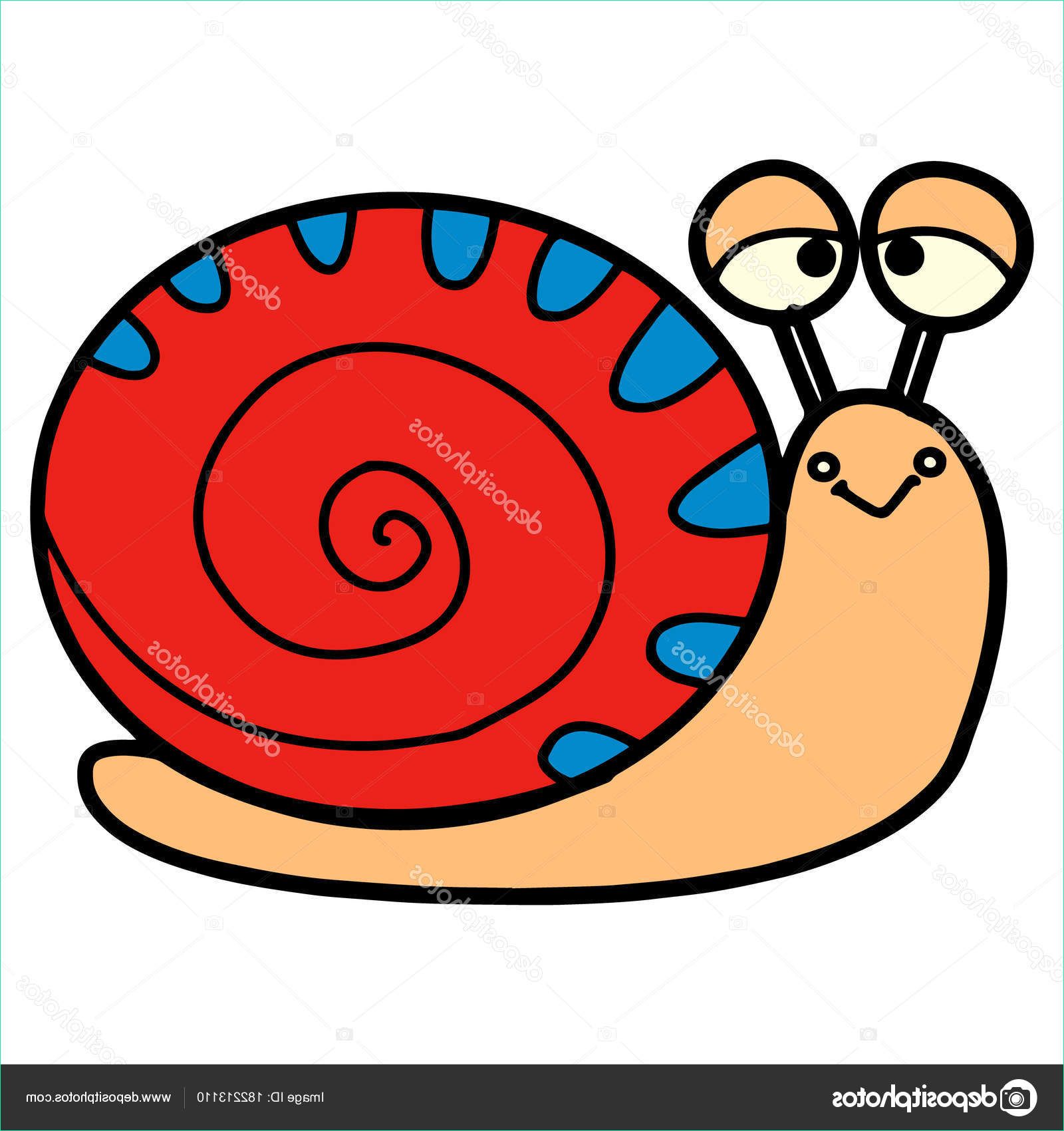 stock illustration cute cartoon snail white background