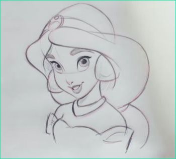 apprendre dessiner jasmine disney