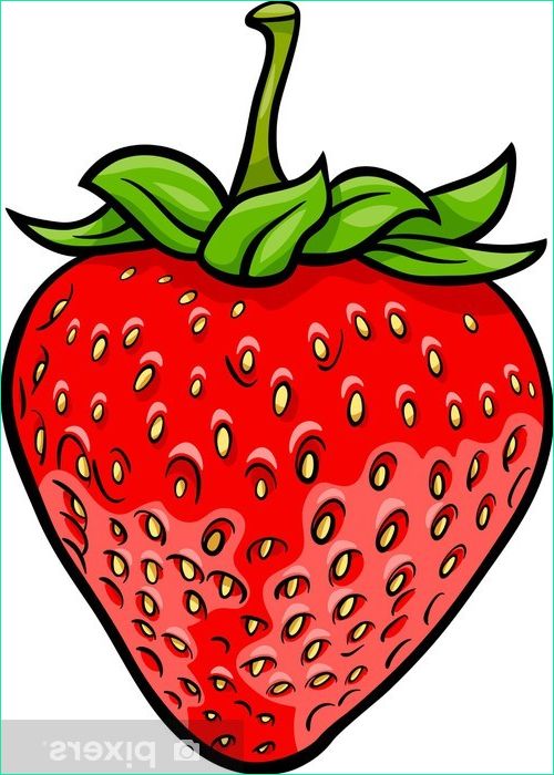 dessin anime de fruit de fraise illustration