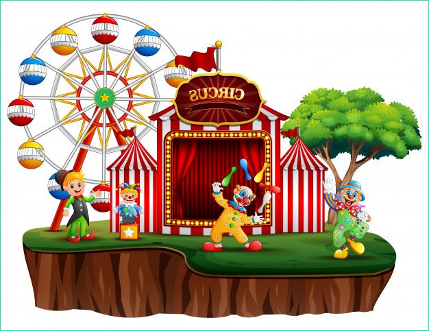 Dessin île Nouveau Collection Clowns De Dessin Animé Dans Une île Avec Un Carnaval