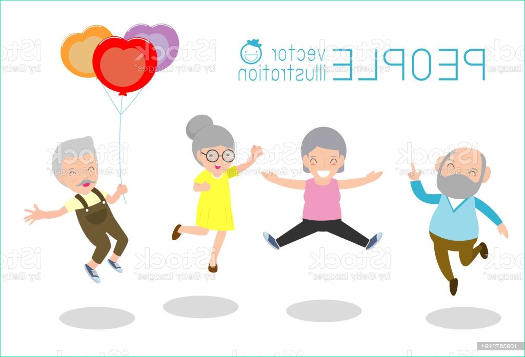 actif et heureux vieux couple senior sautant groupe de personnes âgées sauter gm
