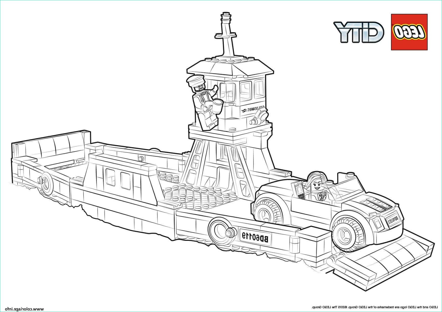 lego city boat transport ferry coloriage dessin