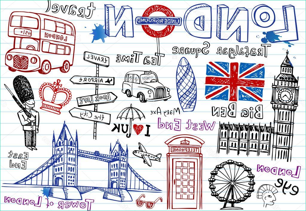 stock illustration london doodles