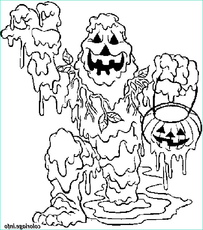 le monstre du marais est de sorti pour halloween coloriage 7957