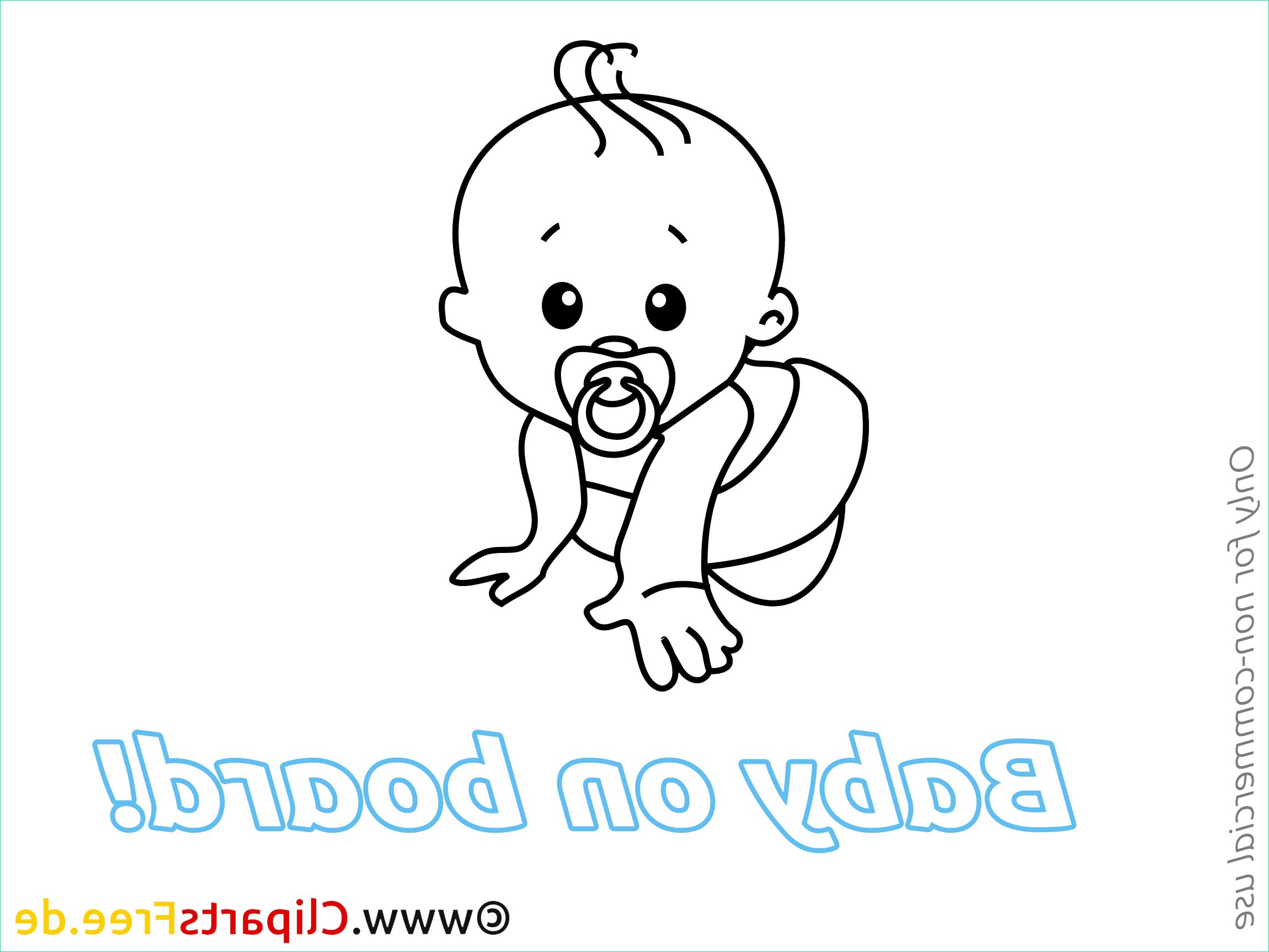 dessin bébé à bord clip arts gratuits 9696