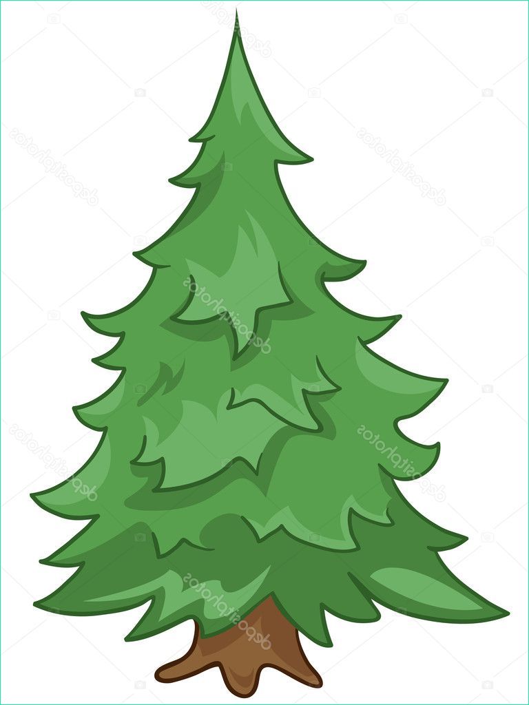 stock illustration cartoon nature tree fir