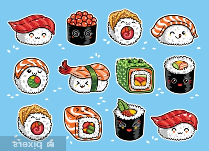 sushi kawaii dessin