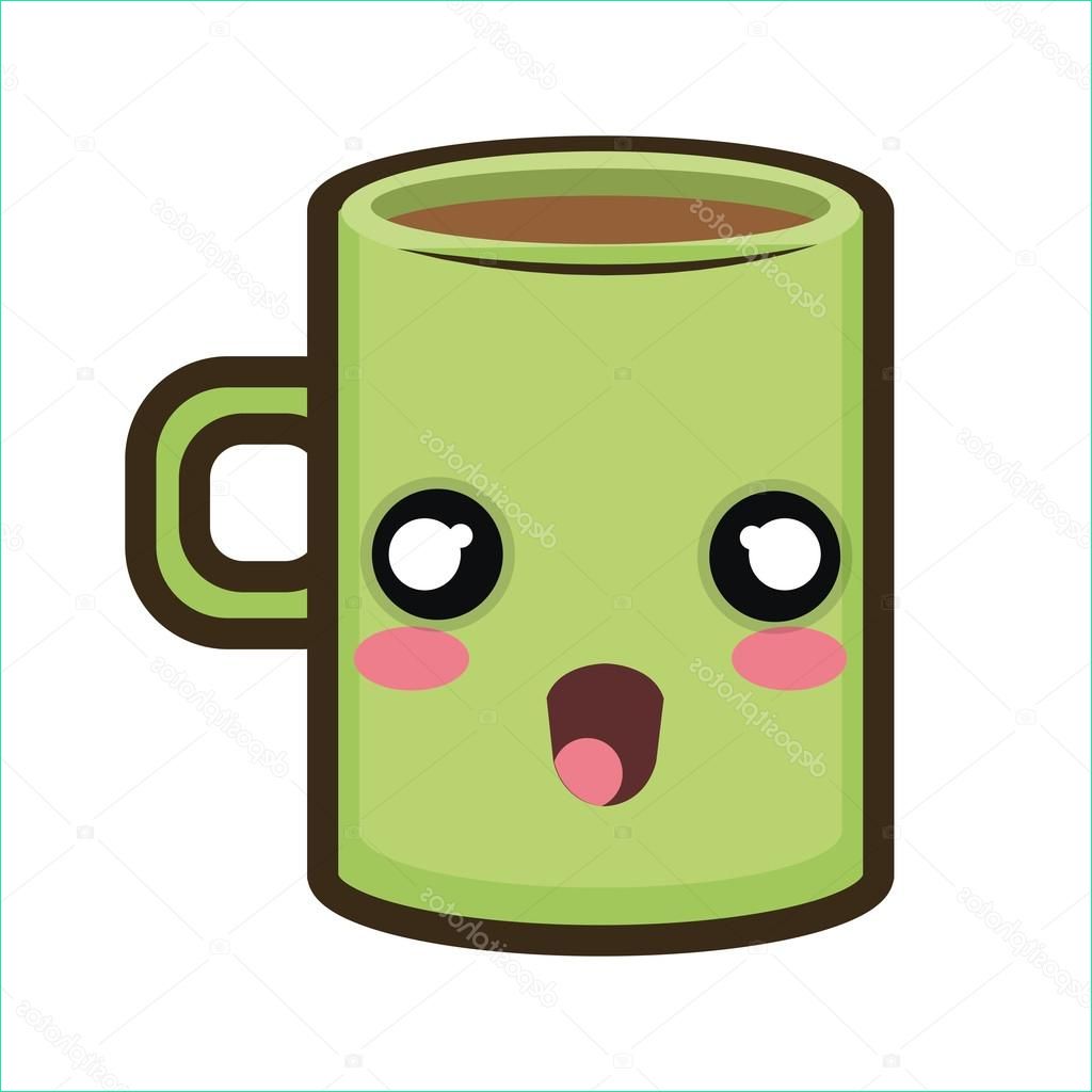 stock illustration kawaii cartoon coffee mug