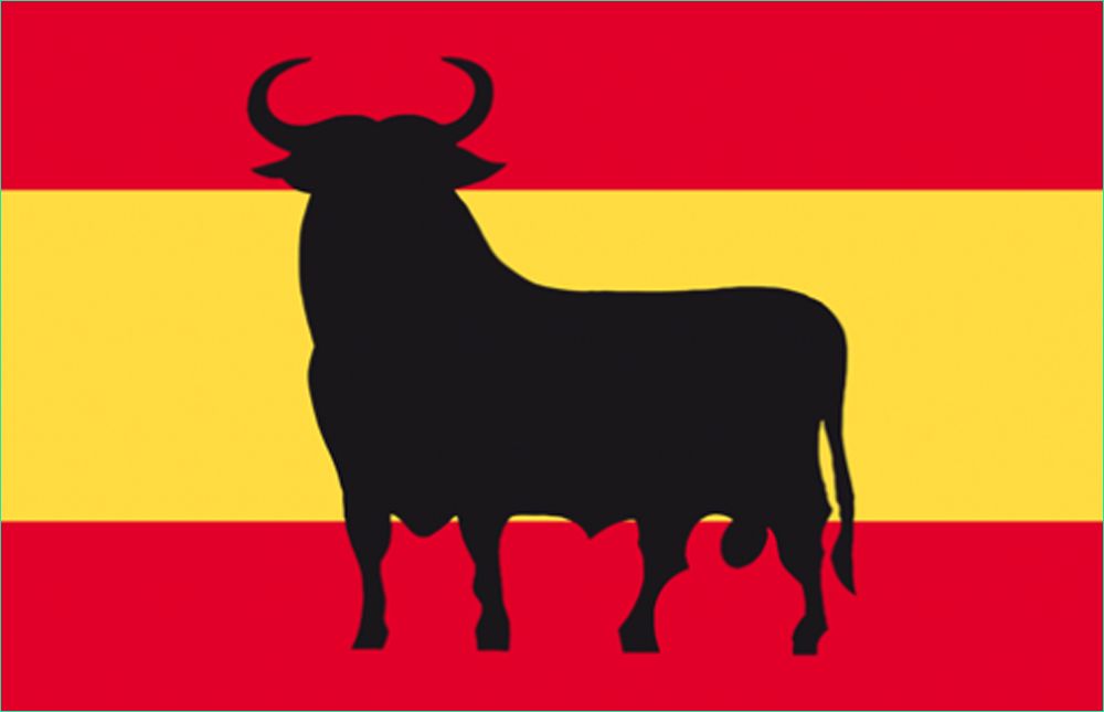 drapeau espagnole avec toro 3366