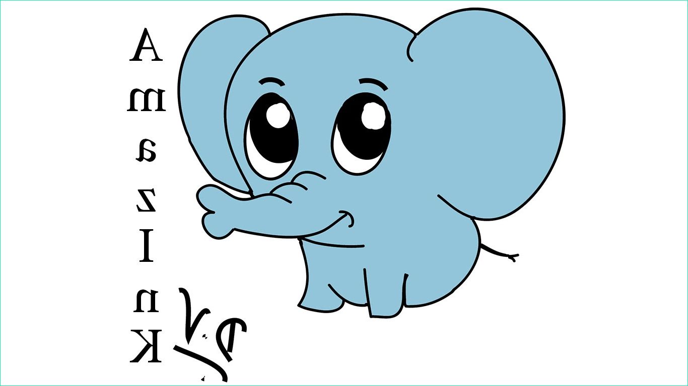 baby elephant cartoon drawing