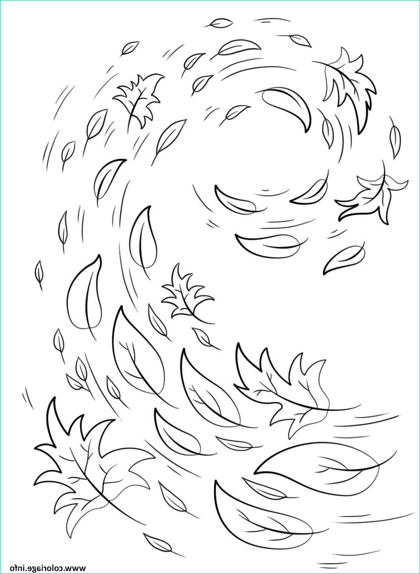 swirling automne feuilles automne coloriage dessin