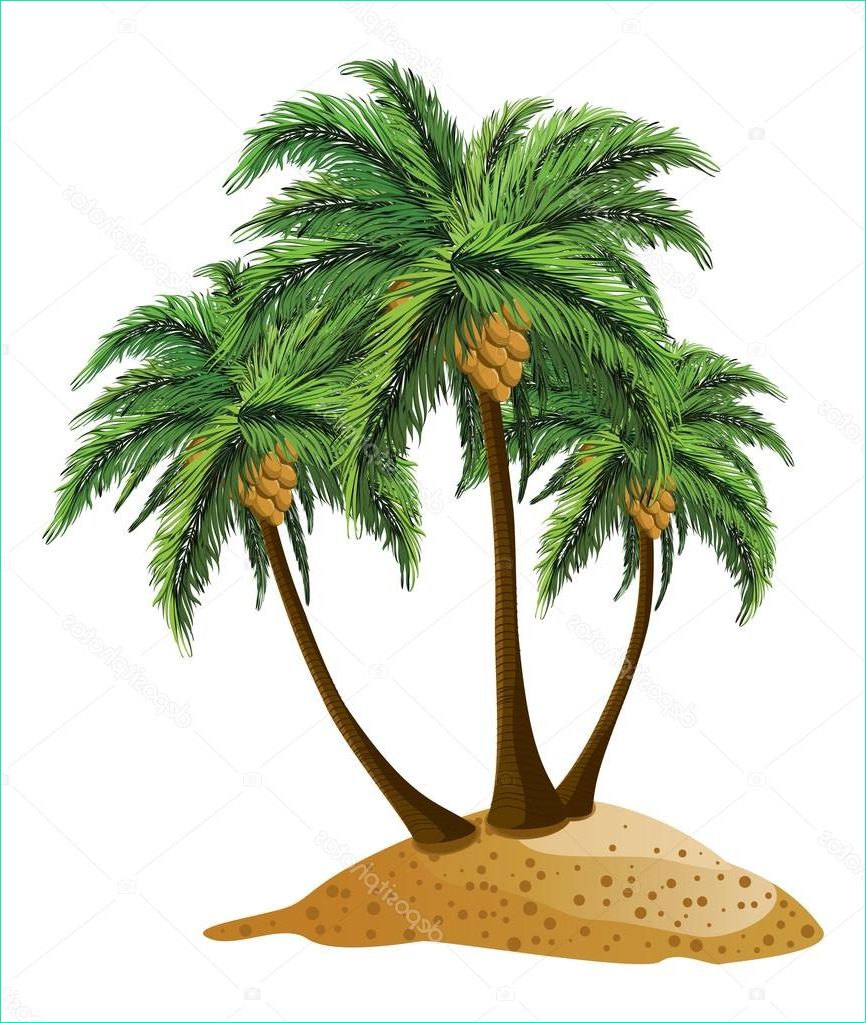 stock illustration cartoon island with palms