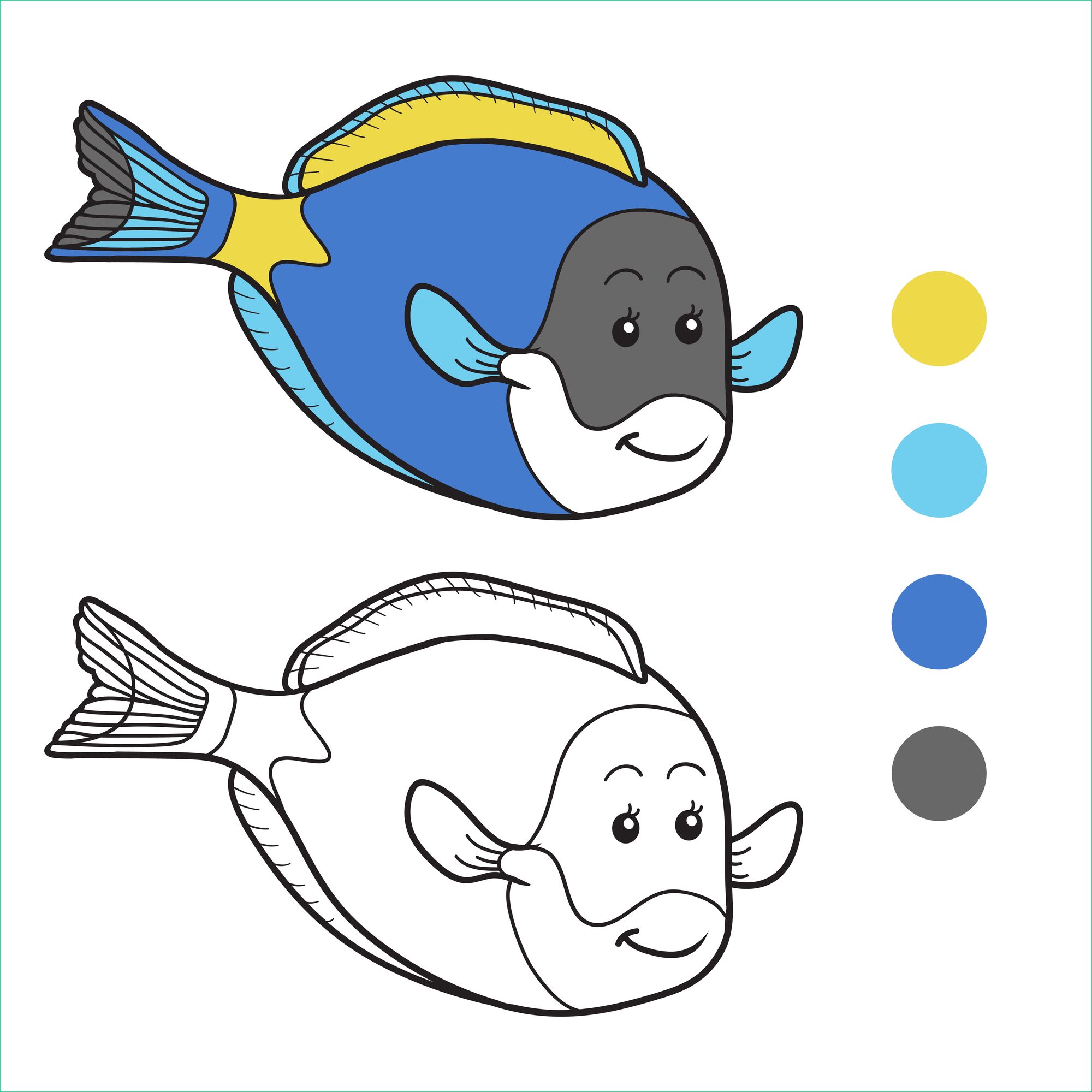 coloriage a imprimer un petit poisson multicolore