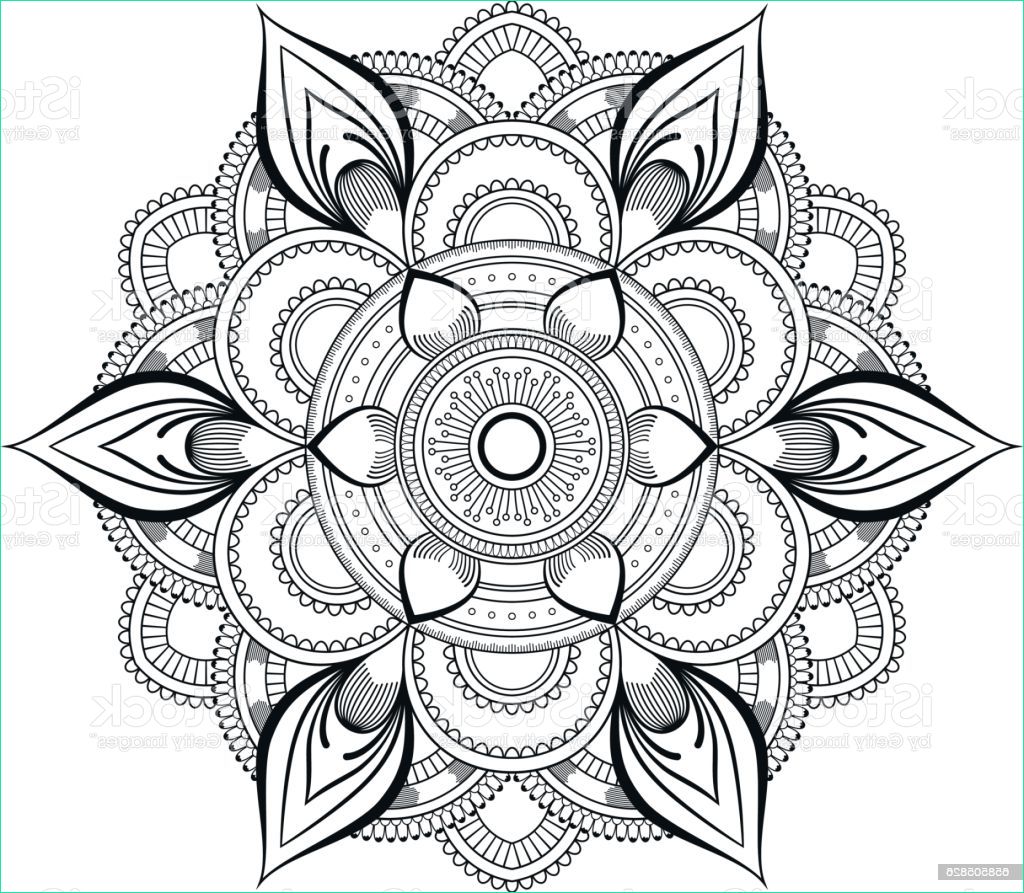 flower black mandala oriental pattern vector illustration islam arabic indian gm