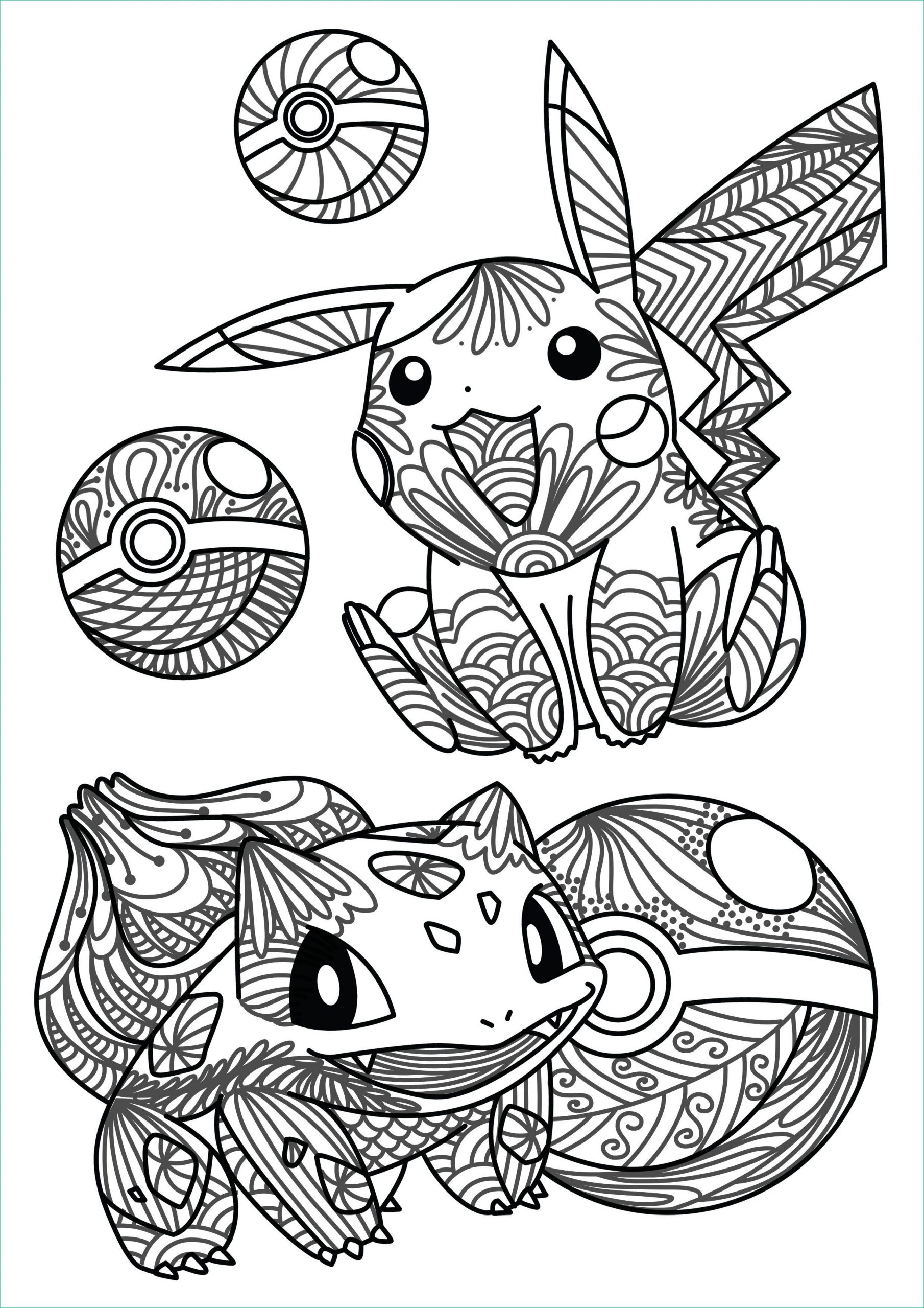 kleurplaat mandala pokemon