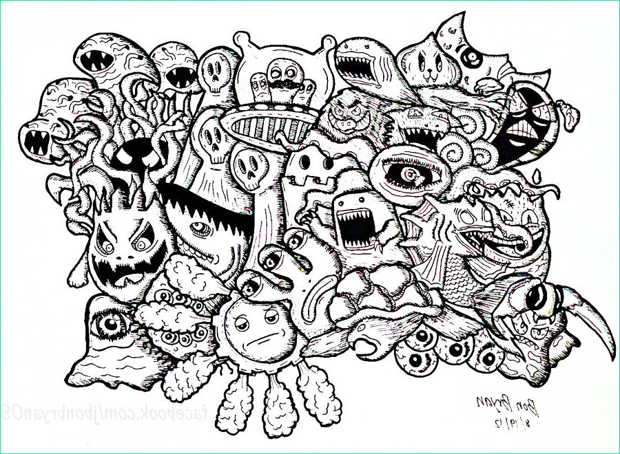 image=doodle art doodling coloring doodle monsters by bon arts 1