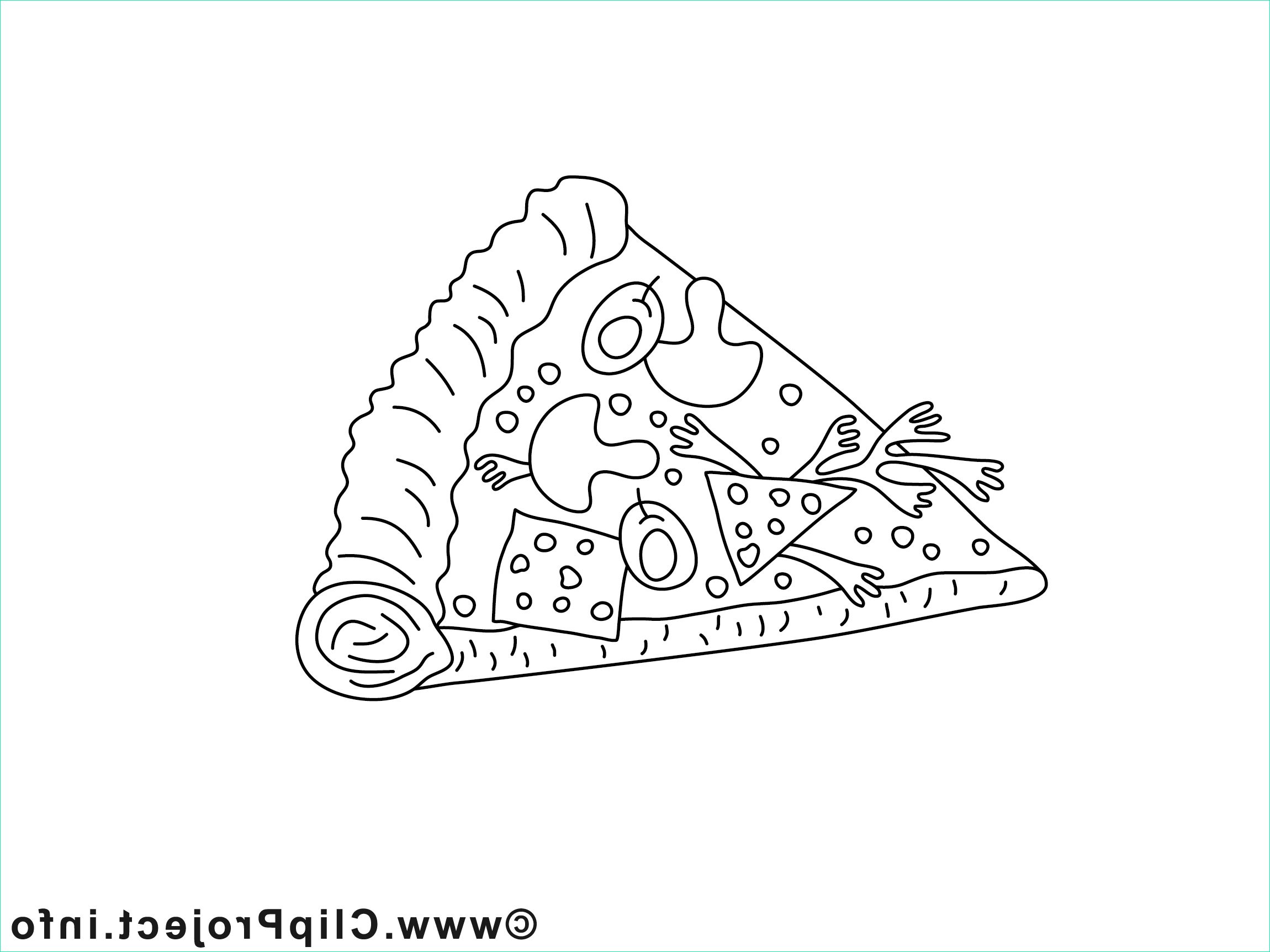 coloriage pizza cuisine illustration à télécharger