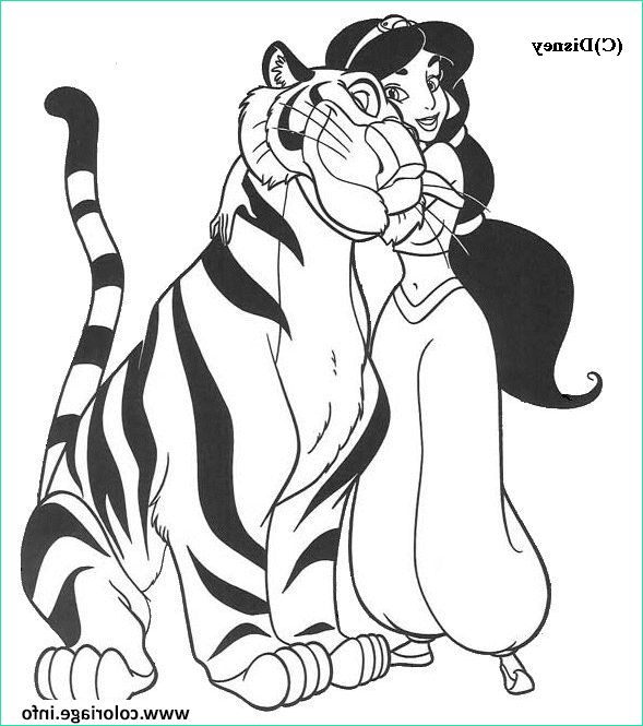 jasmine et son tigre coloriage dessin