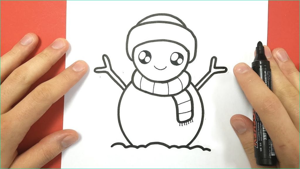 dessin bonhomme de neige simple beau collection ment dessiner un bonhomme de neige kawaii avec un
