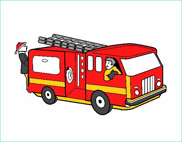 pompiers dans le camion colorie par mario