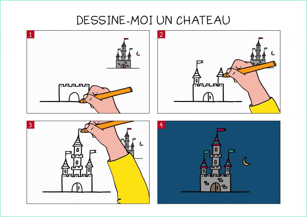 dessin chateau facile unique collection apprendre a dessiner un chateau en 3 etapes