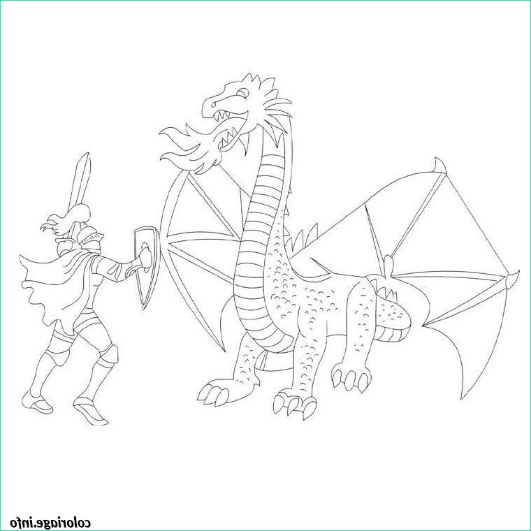 dragon et chevalier coloriage 353