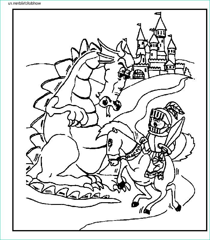 coloring pages knights and dragons