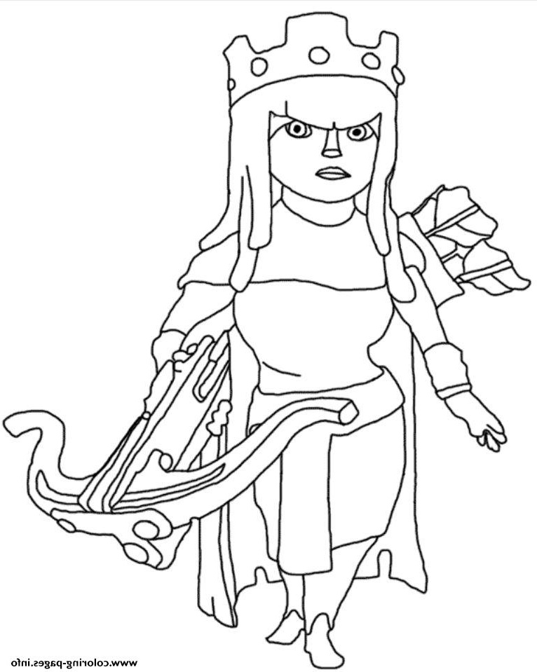 archer queen clash of clans printable coloring pages book