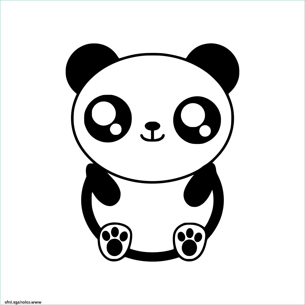 kawaii panda coloriage