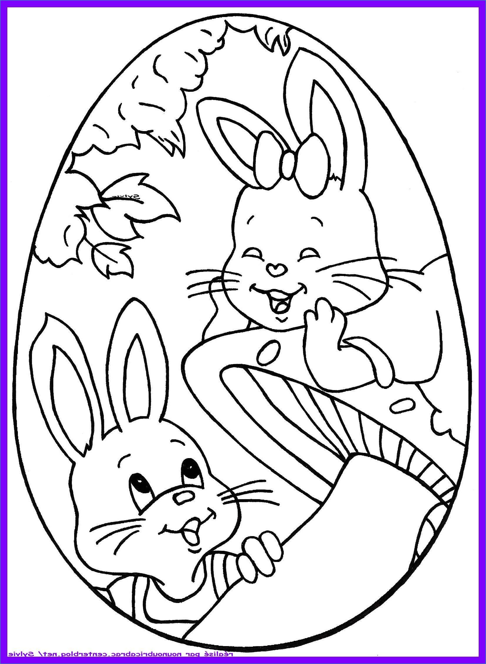 Oeuf de Paques Adorables petits lapins a colorier