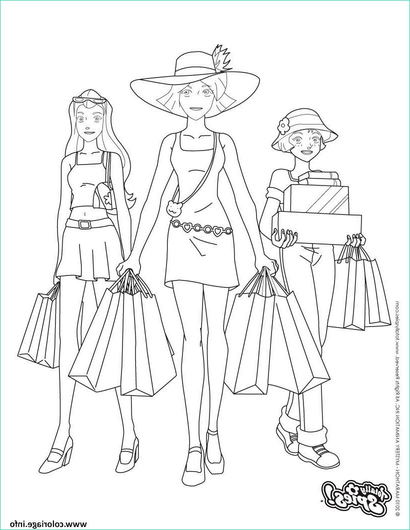 totally spies shopping coloriage