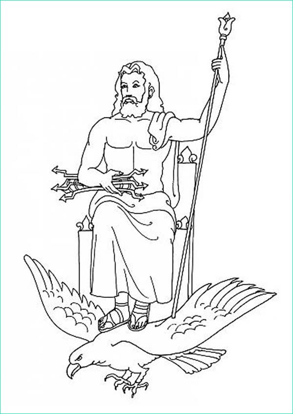 zeus from greek gods and goddesses coloring page