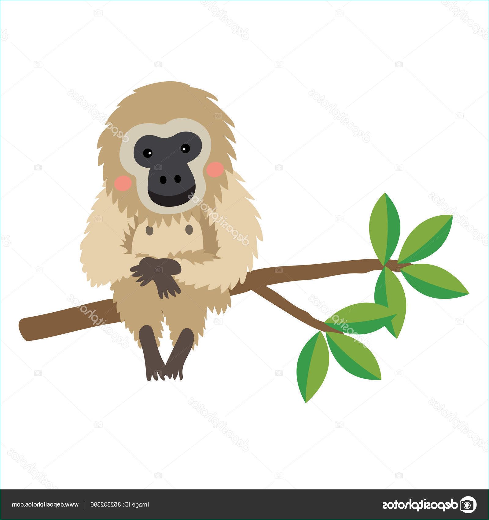 stock illustration gibbon animal cartoon character vector